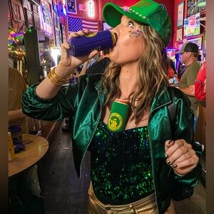 Sequin Contrast Cami Bodysuit